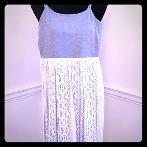 Heather Grey and Ivory Lace Sundress Sz XS